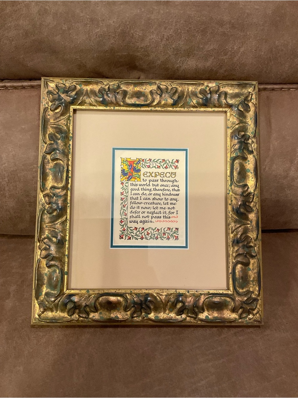 Inspirational Quote Hand-drawn Style Print in Custom Frame